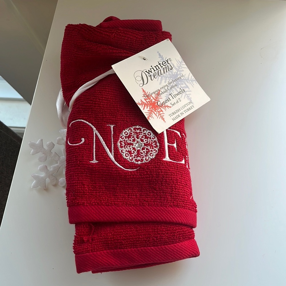 COPY - BRAND NEW Christmas 🎄 Noël 🎅 guest towels 100% cotton